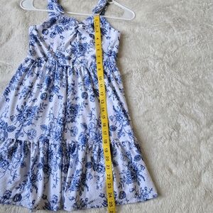 Floral Blue and White Kids Dress